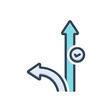 Sağ için renk illüstrasyon simgesi