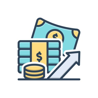 Kazanç için renk illüstrasyon simgesi 