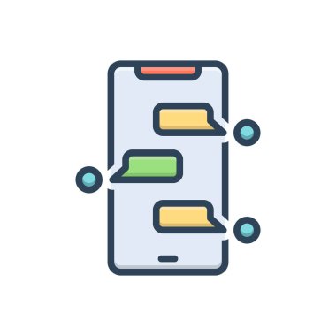 Sohbet için renk illüstrasyon simgesi 