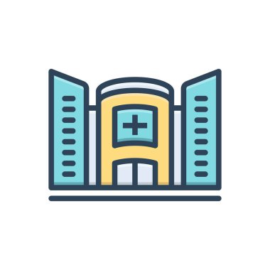 Merkez için renk illüstrasyon simgesi 