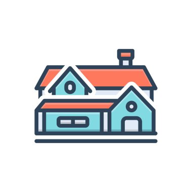 Ev için renk illüstrasyon simgesi 