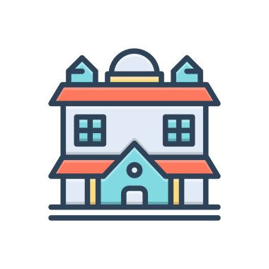 Saray için renk illüstrasyon simgesi 