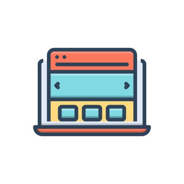 Web sitesi için renk illüstrasyon simgesi 