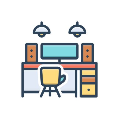 Masa için renk illüstrasyon simgesi 