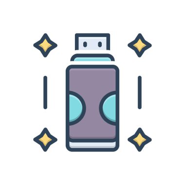 Flaş bellek için renk illüstrasyon simgesi