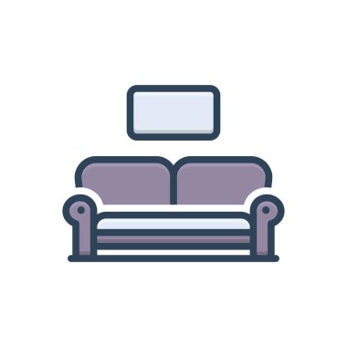 Kanepe için renk illüstrasyon simgesi  