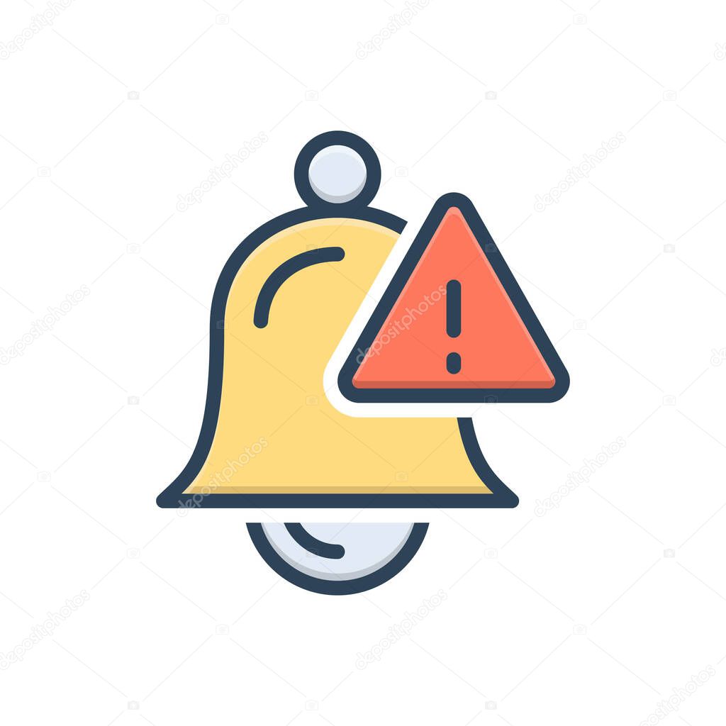 Color illustration icon for warning