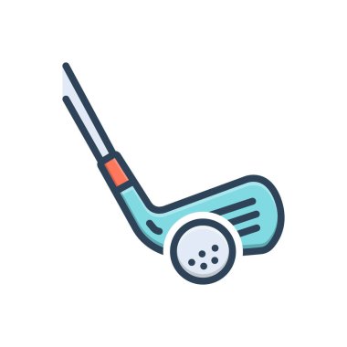 Golf için renk illüstrasyon simgesi 