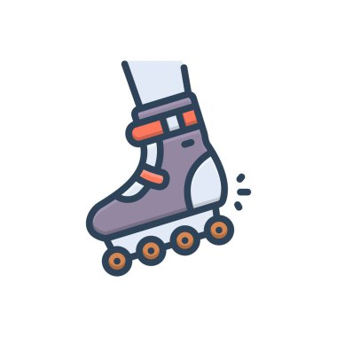 Buz pateni için renk illüstrasyon simgesi