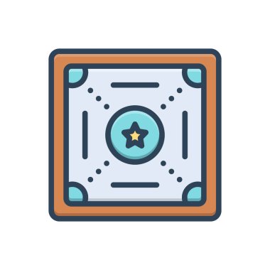 Karrom için renk illüstrasyon simgesi