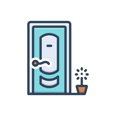 Kapı için renk illüstrasyon simgesi 