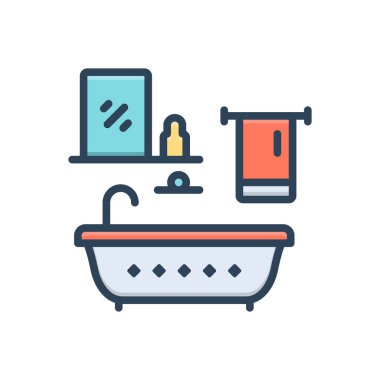 Banyo için renk illüstrasyon simgesi 