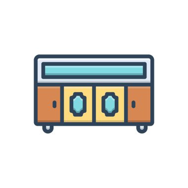 Kabine için renk illüstrasyon simgesi 