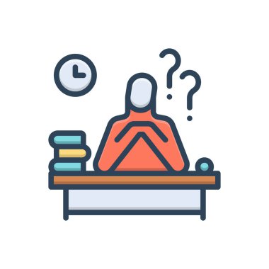 Düşünceler için renk illüstrasyon simgesi 