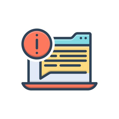 Bildirim için renk illüstrasyon simgesi 