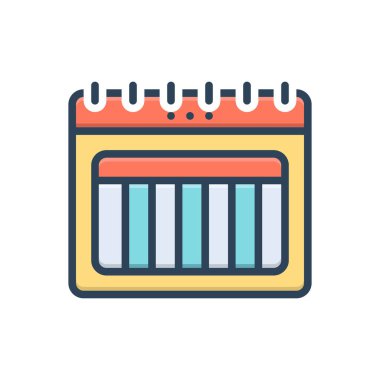 Hafta için renk illüstrasyon simgesi 