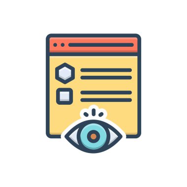 Görüntüleme için renk illüstrasyon simgesi 