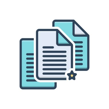 Belgeler için renk illüstrasyon simgesi 