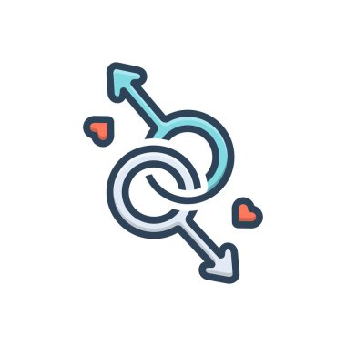 Eşcinseller için renk illüstrasyon simgesi 