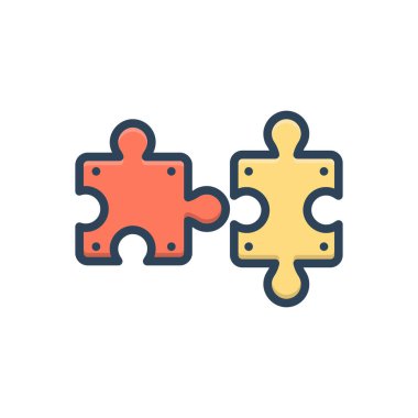 Bulmacalar için renk illüstrasyon simgesi 