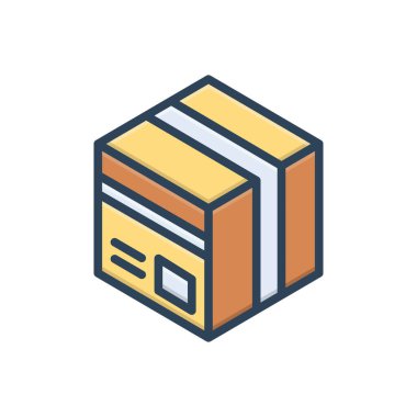 Kutu için renk illüstrasyon simgesi 