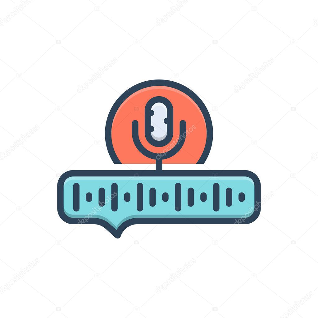 Color illustration icon for voice