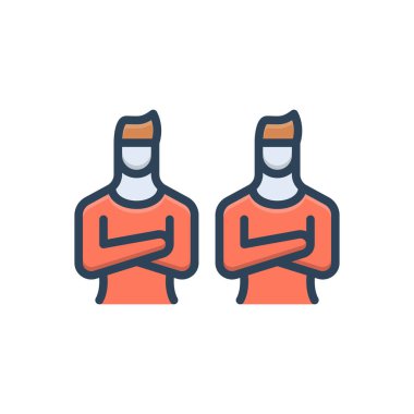 Erkekler için renk illüstrasyon simgesi 