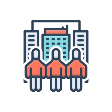 Toplumlar için renk illüstrasyon simgesi 