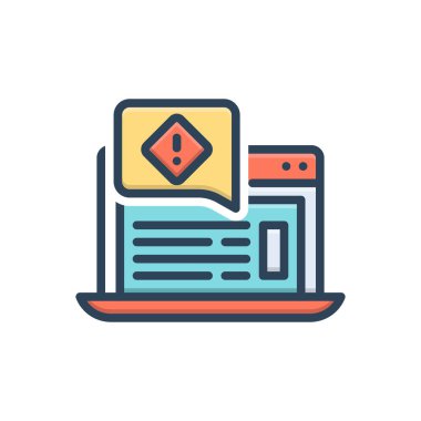 Uyarılar için renk illüstrasyon simgesi 