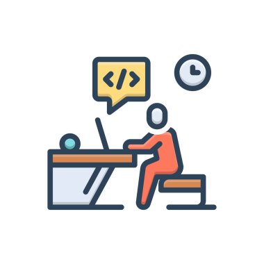 Geliştirici için renk illüstrasyon simgesi 