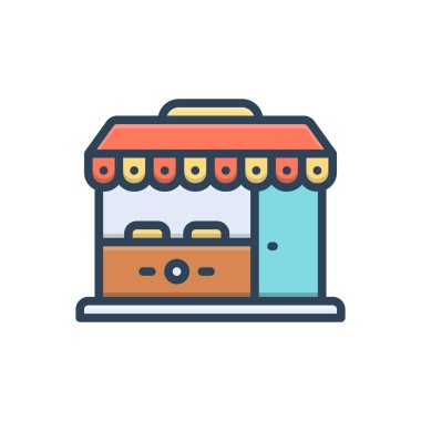 Dükkan için renk illüstrasyon simgesi 