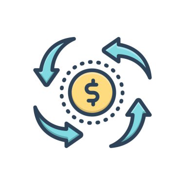 Dolaşım için renk illüstrasyon simgesi 