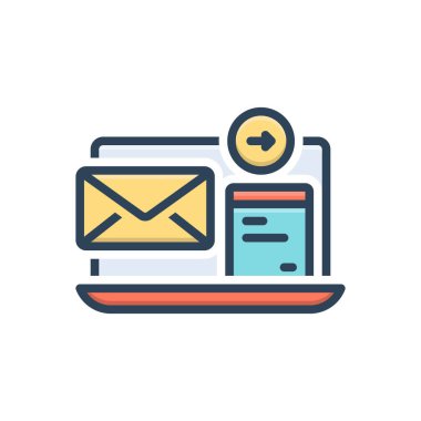 Posta için renk illüstrasyon simgesi 