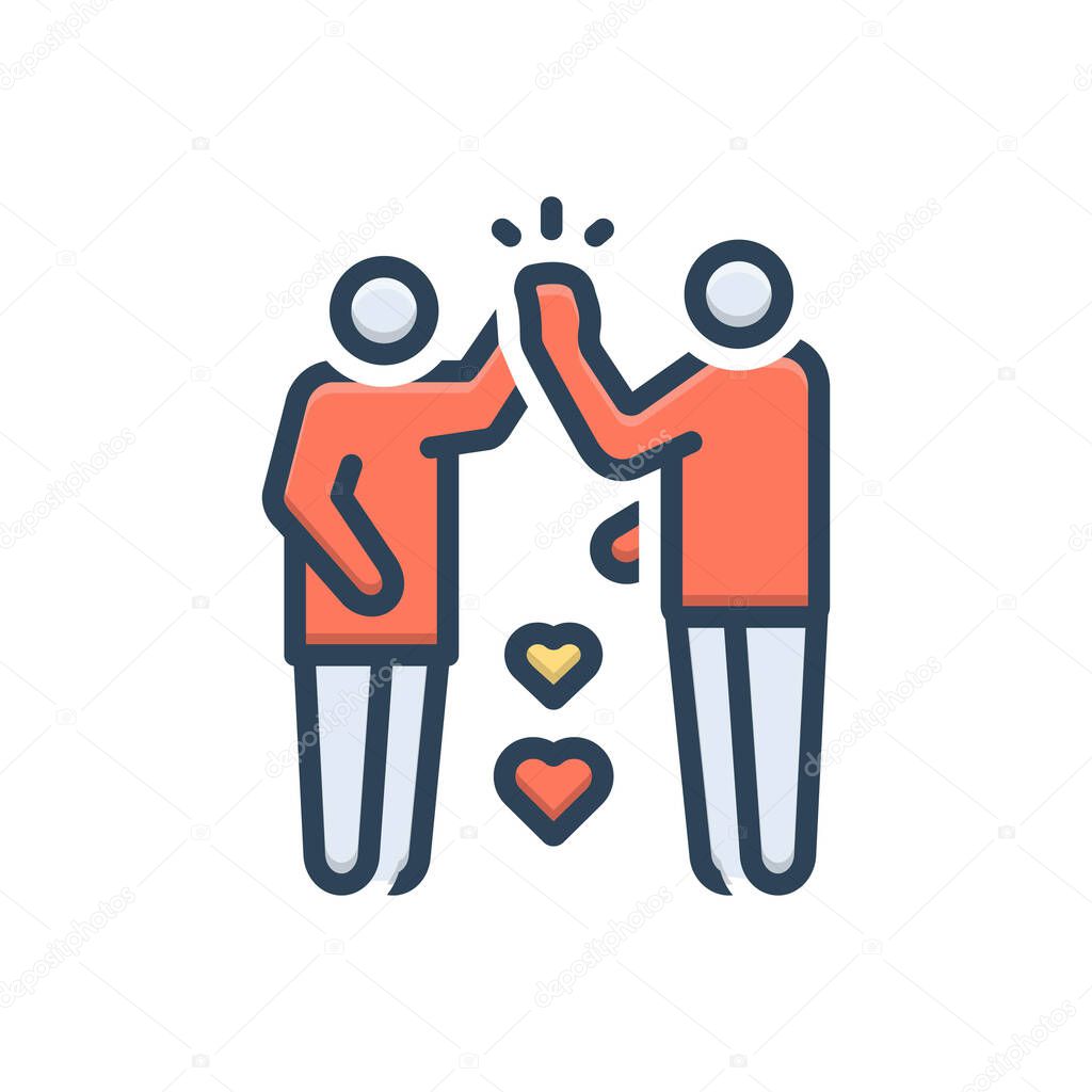 Color illustration icon for associated