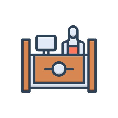 Katip için renk illüstrasyon simgesi 