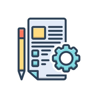 Özellikler için renk illüstrasyon simgesi 