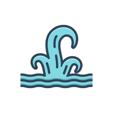 Dalgalar için renk illüstrasyon simgesi 