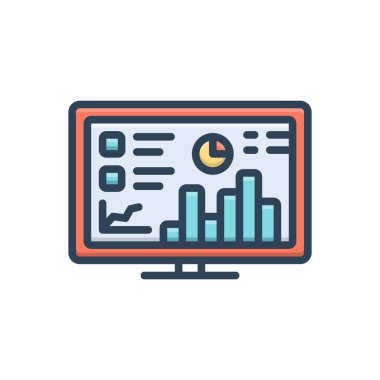 Analitik için renk illüstrasyon simgesi 