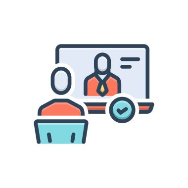 Röportajlar için renk illüstrasyon simgesi 