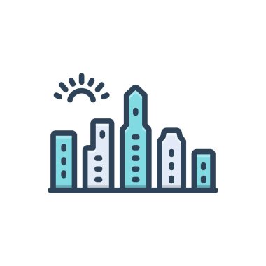 Portland için renk illüstrasyon simgesi 