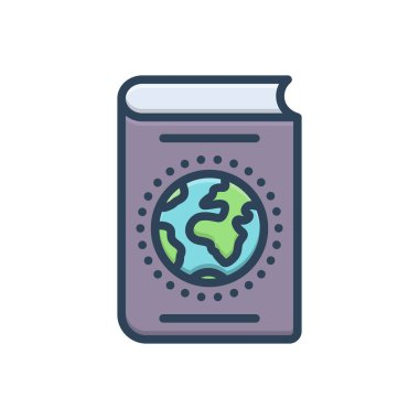 Atlas için renk illüstrasyon simgesi 