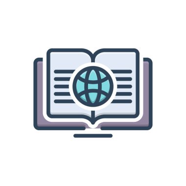 Ansiklopedi için renk resimleme simgesi 