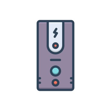 Yukarı için renk illüstrasyon simgesi