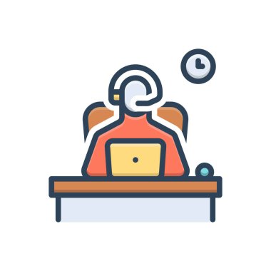 İşlemci için renk illüstrasyon simgesi 