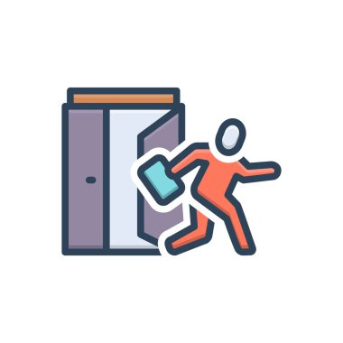 Ayrılmak için renk illüstrasyon simgesi 