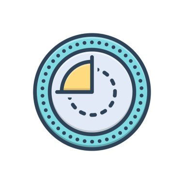 Çeyrek için renk illüstrasyon simgesi 