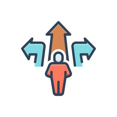 Karar için renk illüstrasyon simgesi 