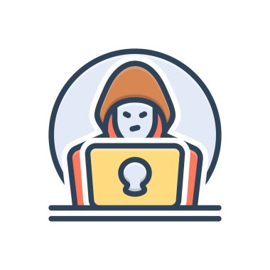 Hacker için renk illüstrasyon simgesi 