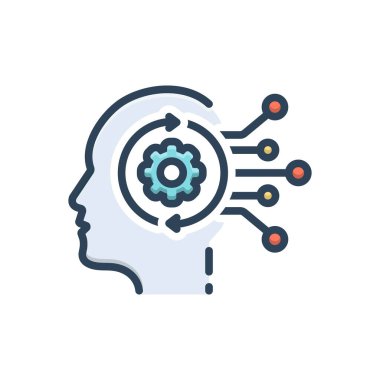 Algoritmalar için renk illüstrasyon simgesi 