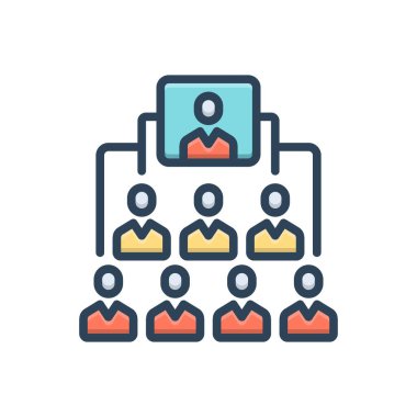 Organizasyonlar için renk illüstrasyon simgesi 